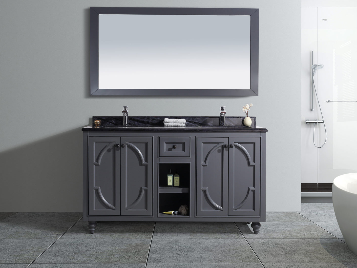Laviva 313613-60G Odyssey 60" Double Sink Bathroom Vanity with Countertop