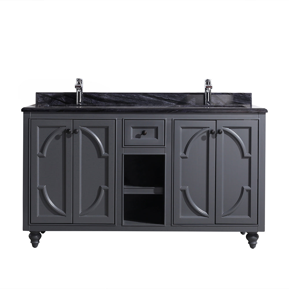 Laviva 313613-60G Odyssey 60" Double Sink Bathroom Vanity with Countertop
