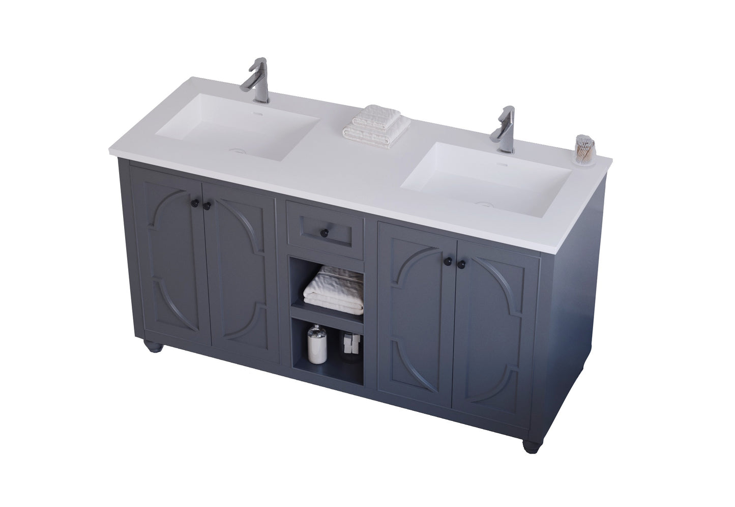 Laviva 313613-60G Odyssey 60" Double Sink Bathroom Vanity with Countertop