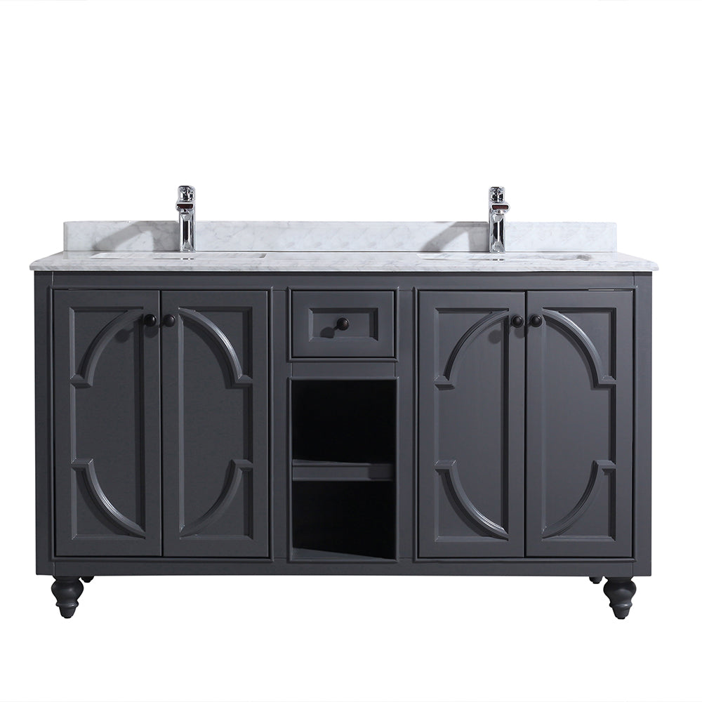Laviva 313613-60G Odyssey 60" Double Sink Bathroom Vanity with Countertop