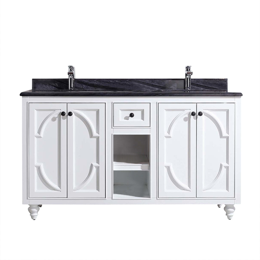 Laviva 313613-60W Odyssey 60" Double Sink Bathroom Vanity with Countertop