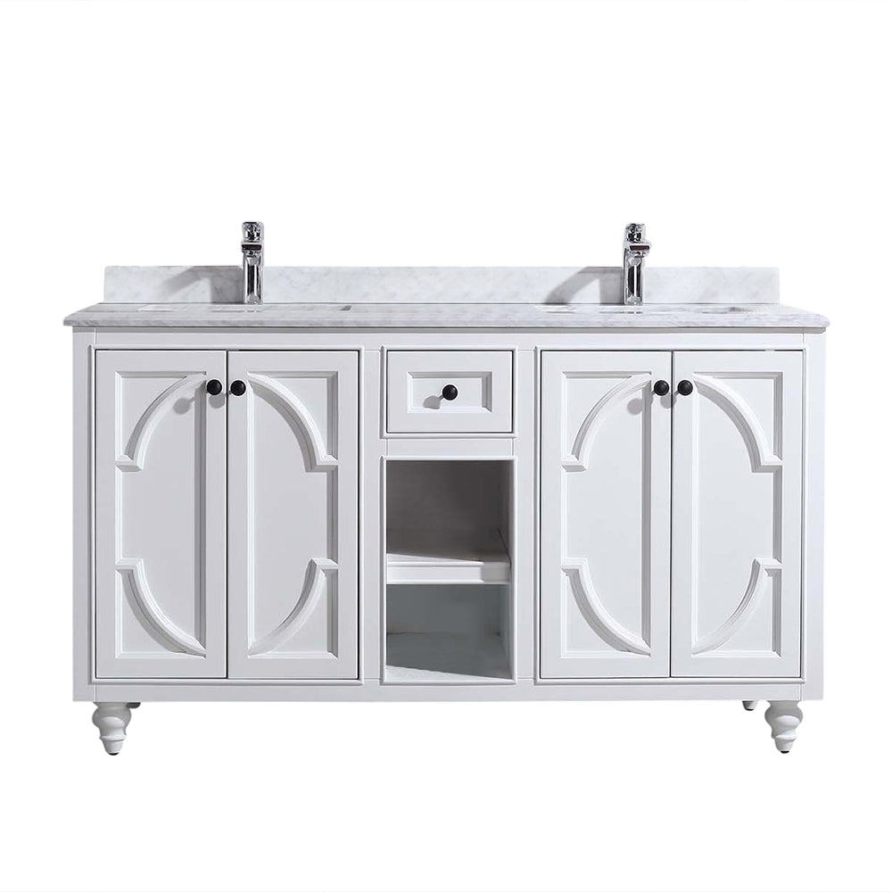Laviva 313613-60W Odyssey 60" Double Sink Bathroom Vanity with Countertop