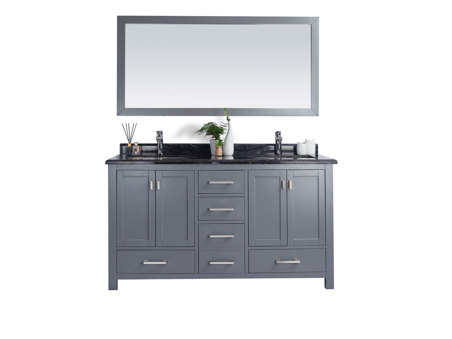Laviva 313ANG-60G Wilson 60" Double Sink Bathroom Vanity with Countertop