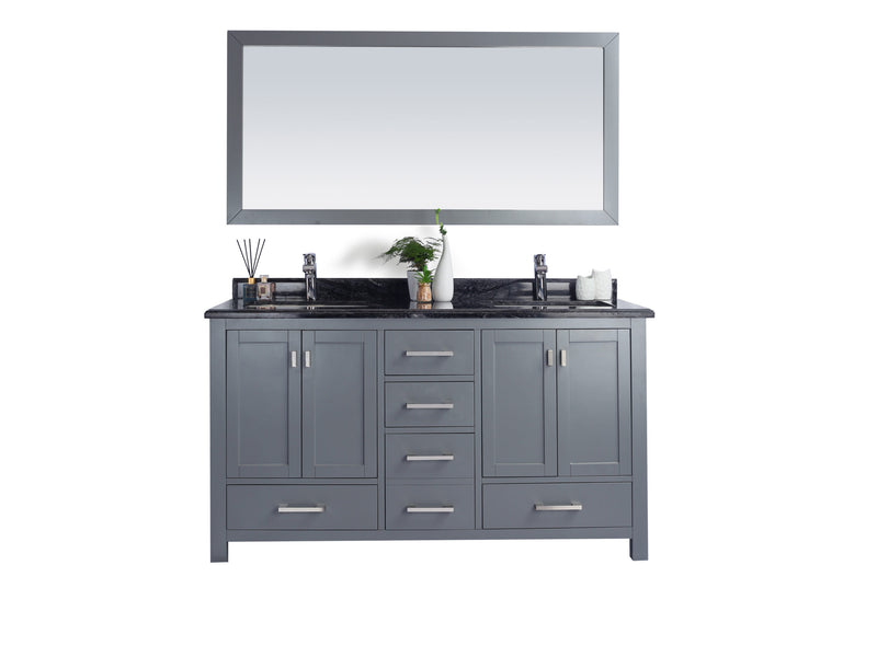 Laviva 313ANG-60G Wilson 60" Double Sink Bathroom Vanity with Countertop