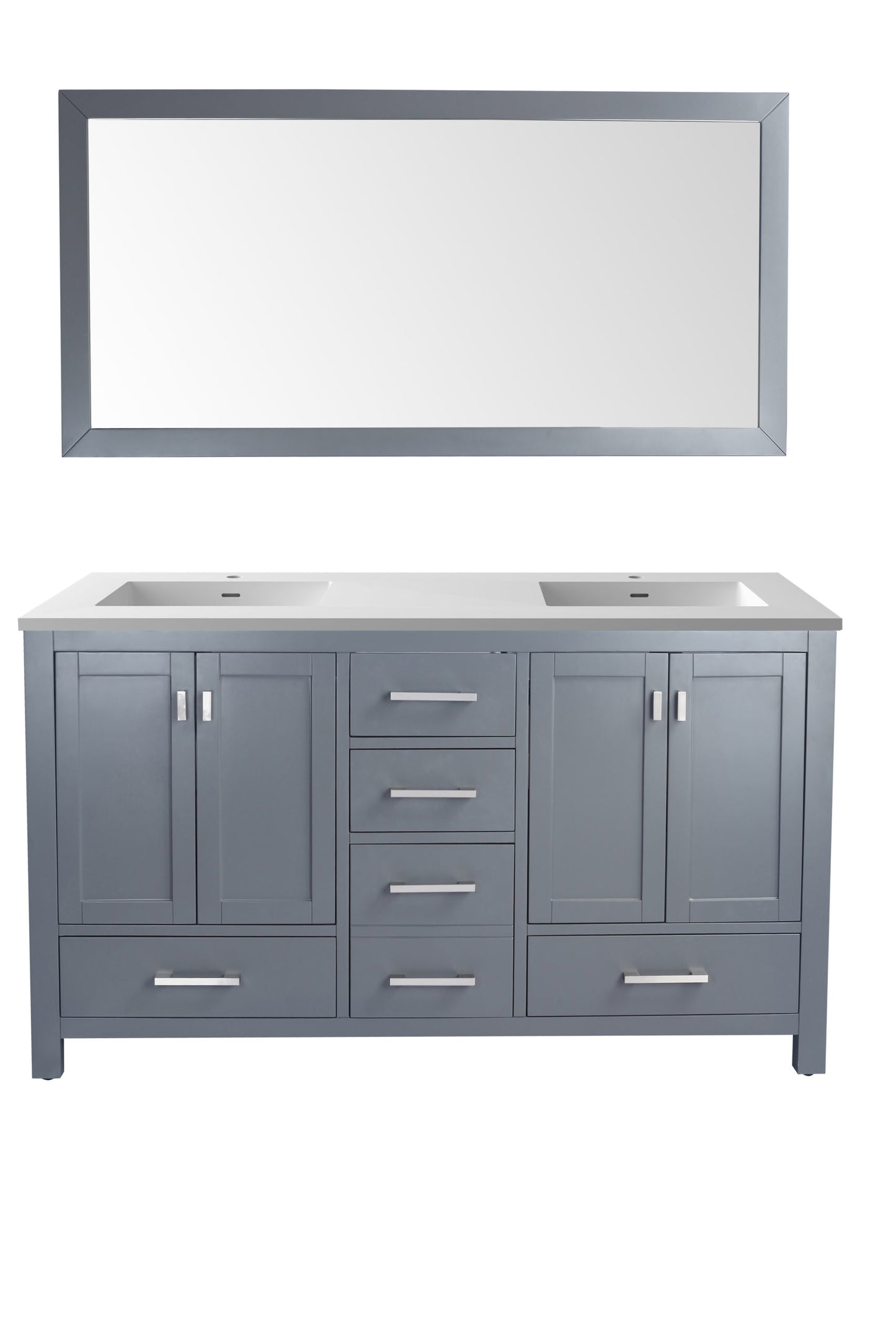 Laviva 313ANG-60G Wilson 60" Double Sink Bathroom Vanity with Countertop