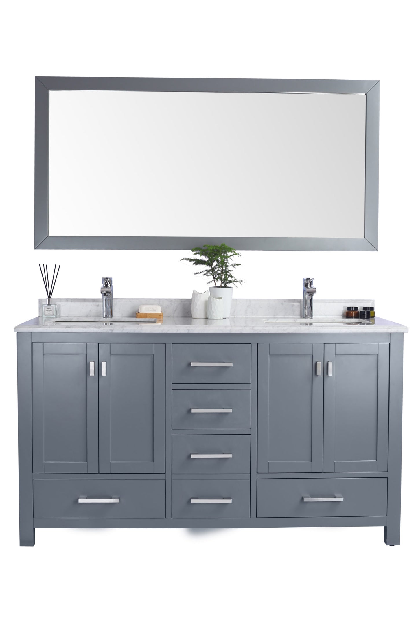 Laviva 313ANG-60G Wilson 60" Double Sink Bathroom Vanity with Countertop