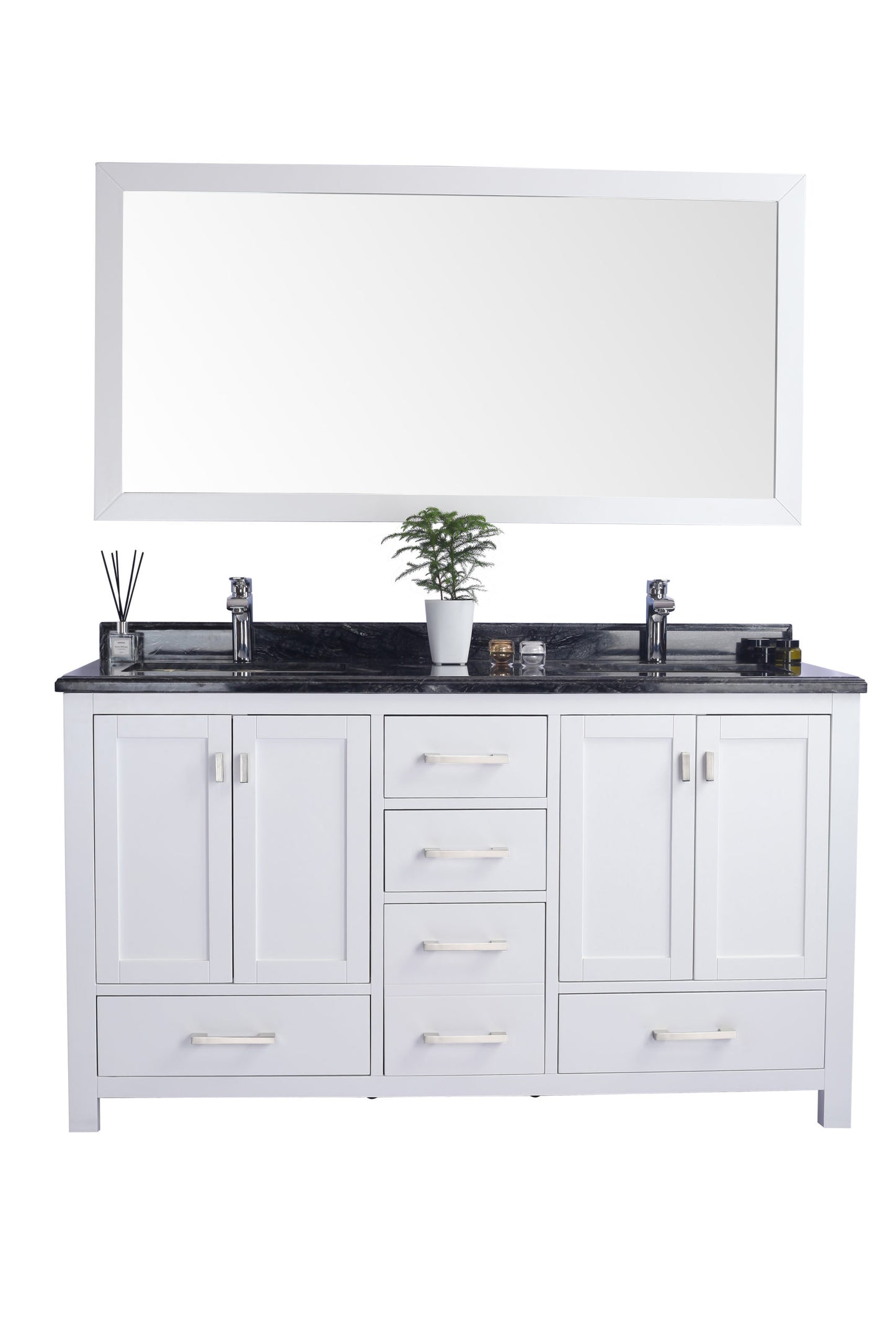 Laviva 313ANG-60W Wilson 60" Double Sink Bathroom Vanity with Countertop