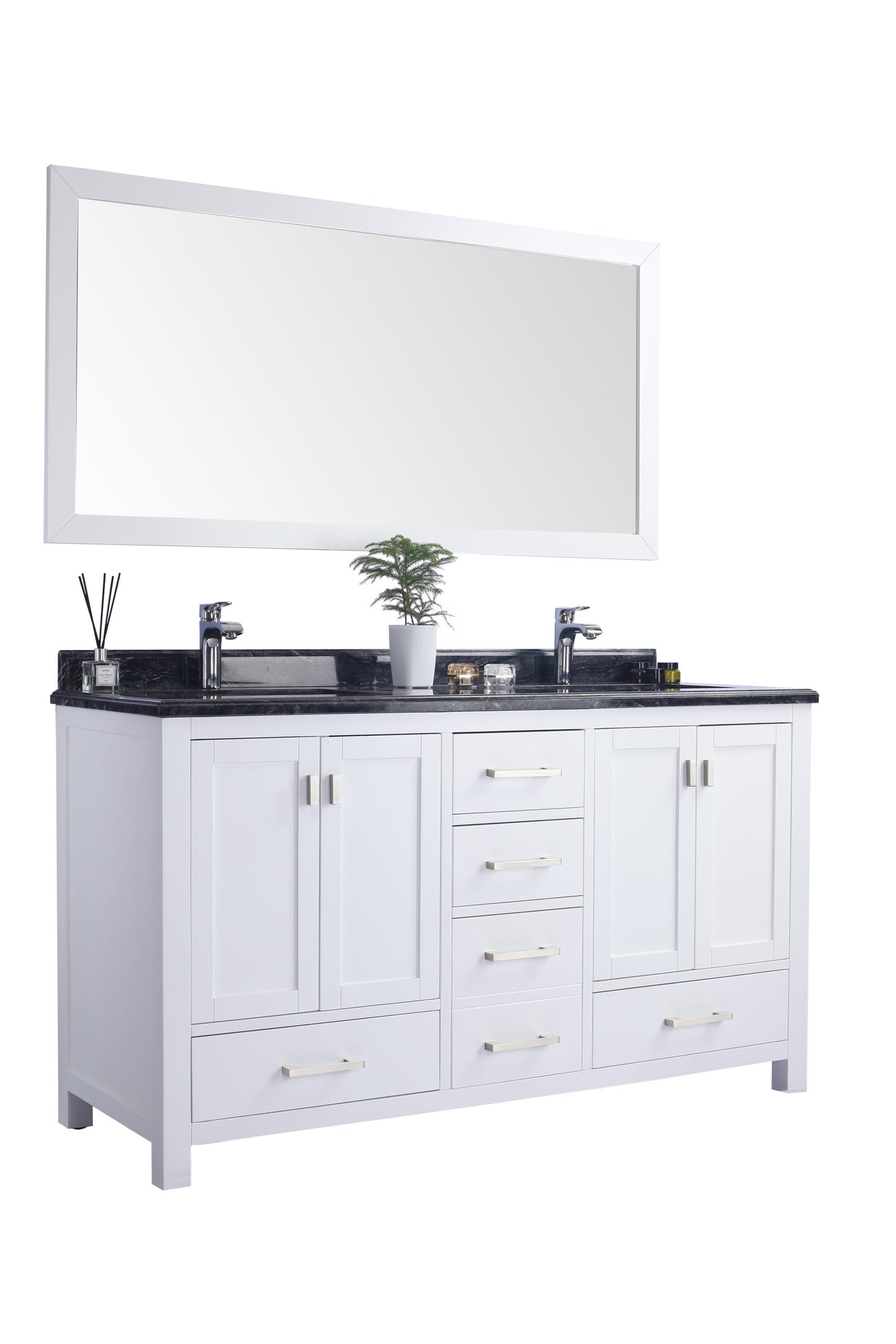 Laviva 313ANG-60W Wilson 60" Double Sink Bathroom Vanity with Countertop