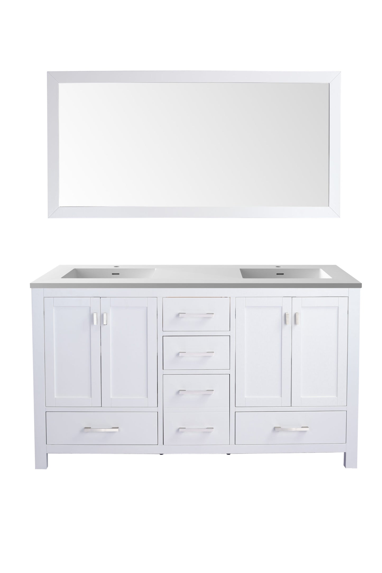 Laviva 313ANG-60W Wilson 60" Double Sink Bathroom Vanity with Countertop