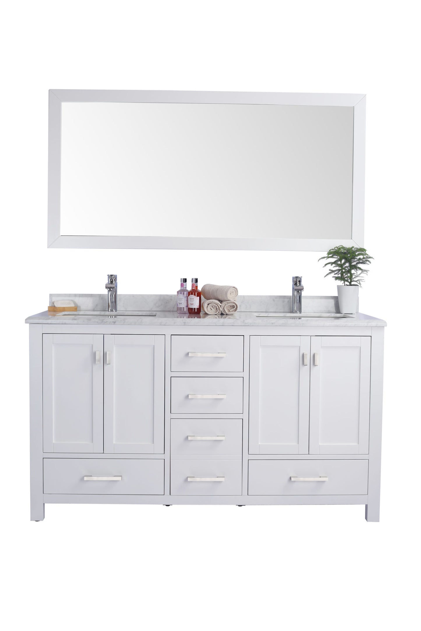 Laviva 313ANG-60W Wilson 60" Double Sink Bathroom Vanity with Countertop