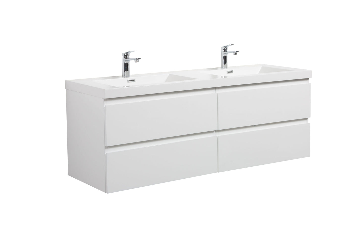 Laviva 313AUR-60D Aurora 60" Wall Hung Double Sink Bathroom Vanity Cabinet