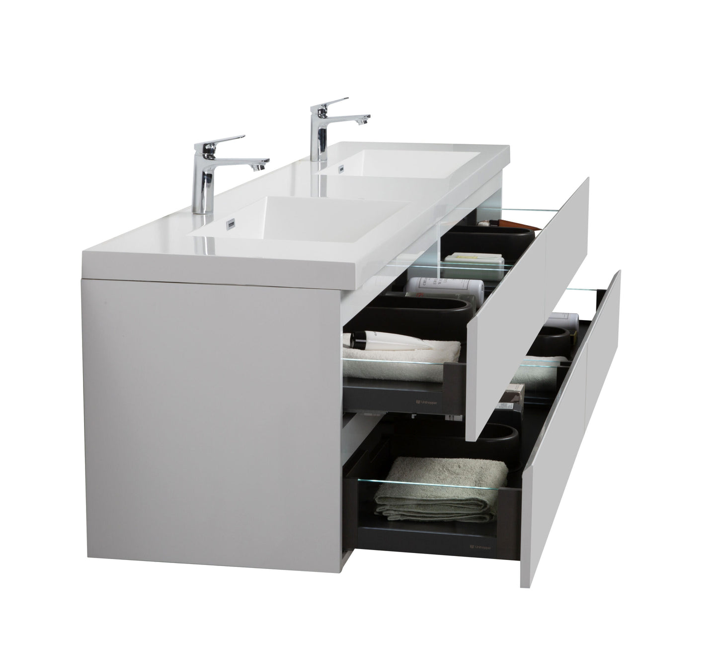Laviva 313AUR-84D Aurora 84" Wall Hung Double Sink Bathroom Vanity Cabinet - Parent