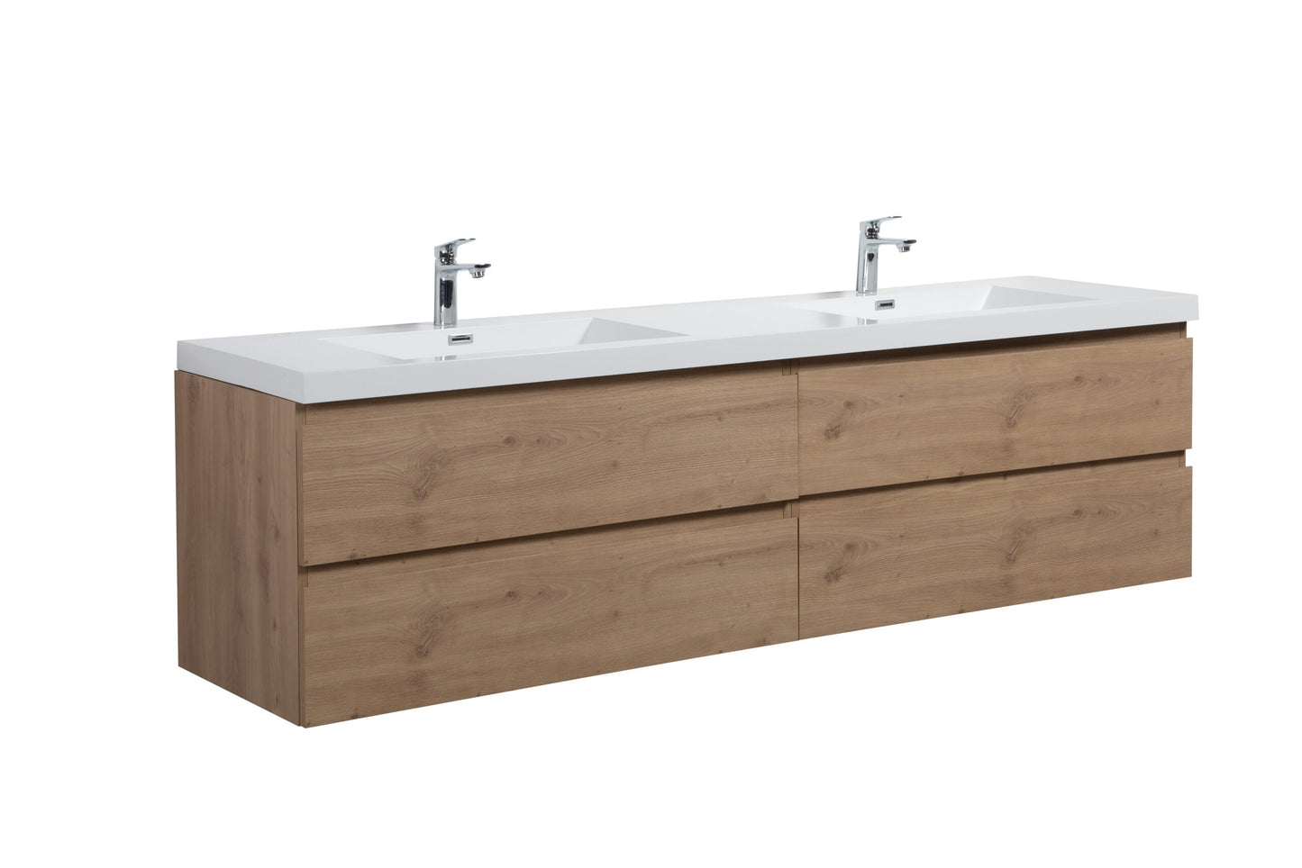 Laviva 313AUR-84D Aurora 84" Wall Hung Double Sink Bathroom Vanity Cabinet