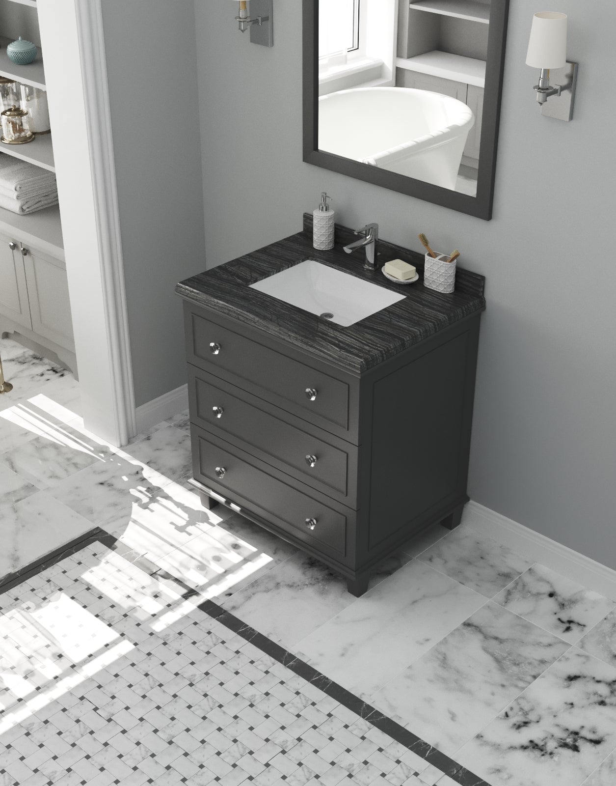 Laviva 313DVN-30G Luna 30" Bathroom Vanity with Countertop