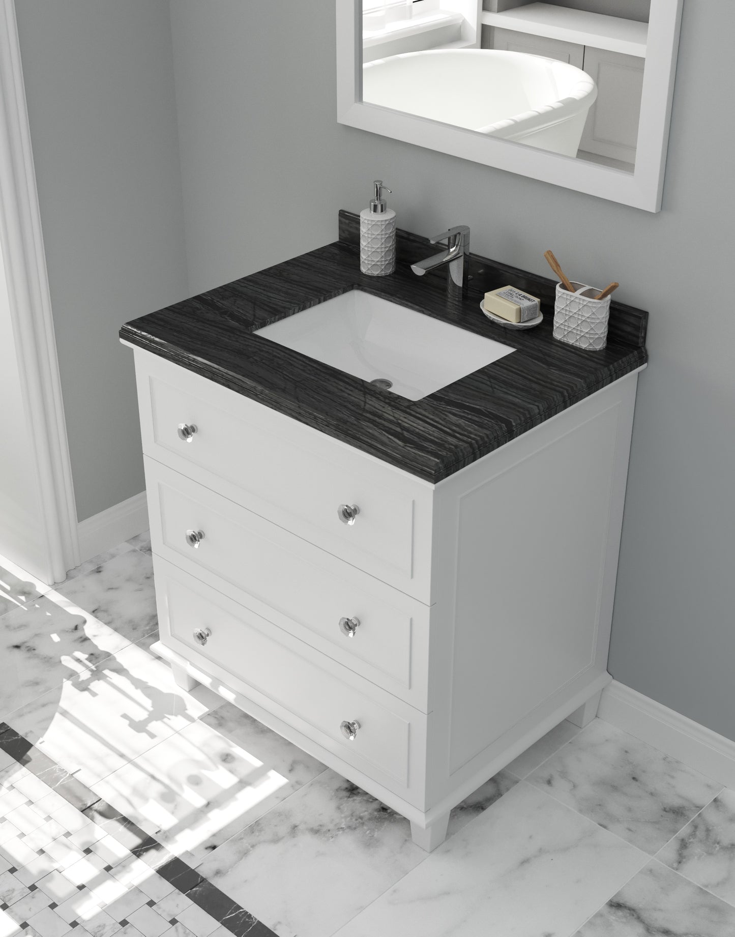 Laviva 313DVN-30W Luna 30" Bathroom Vanity with Countertop