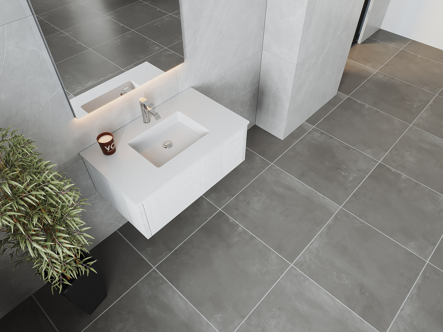 Laviva 313LGN-36AW Legno 36" Bathroom Vanity with VIVA Stone Solid Surface Countertop