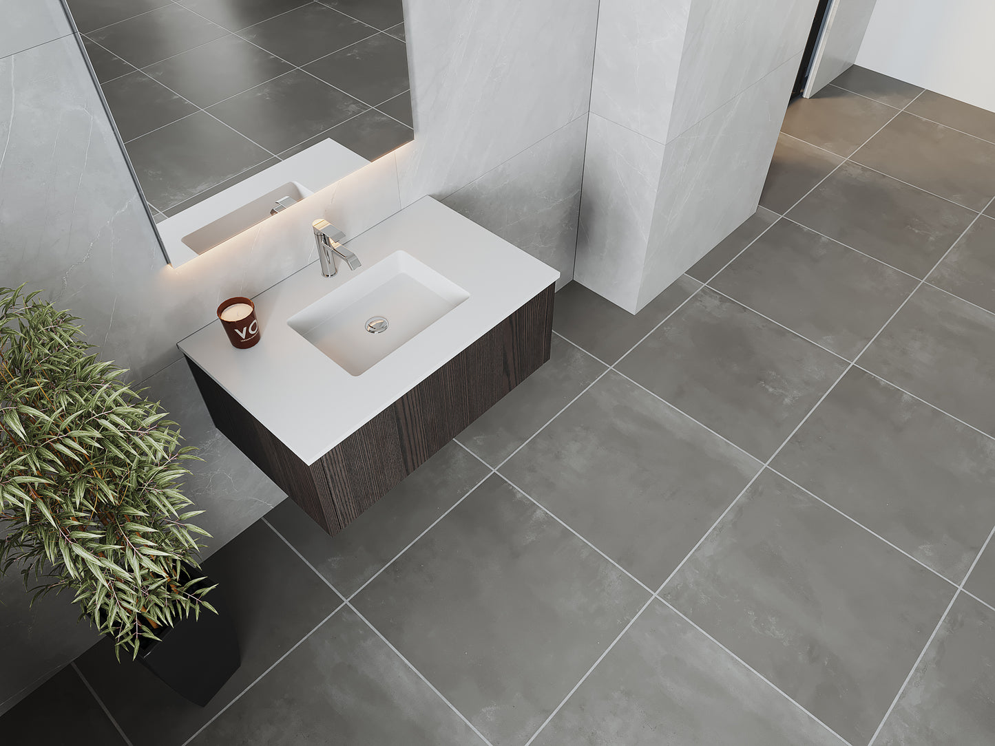 Laviva 313LGN-36CR Legno 36" Bathroom Vanity with VIVA Stone Solid Surface Countertop