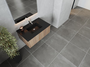 Laviva 313LGN-36WG Legno 36" Bathroom Vanity with VIVA Stone Solid Surface Countertop