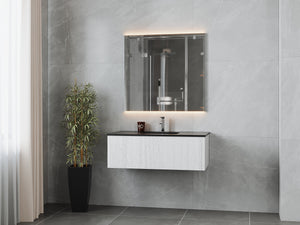 Laviva 313LGN-42AW Legno 42" Bathroom Vanity with VIVA Stone Solid Surface Countertop