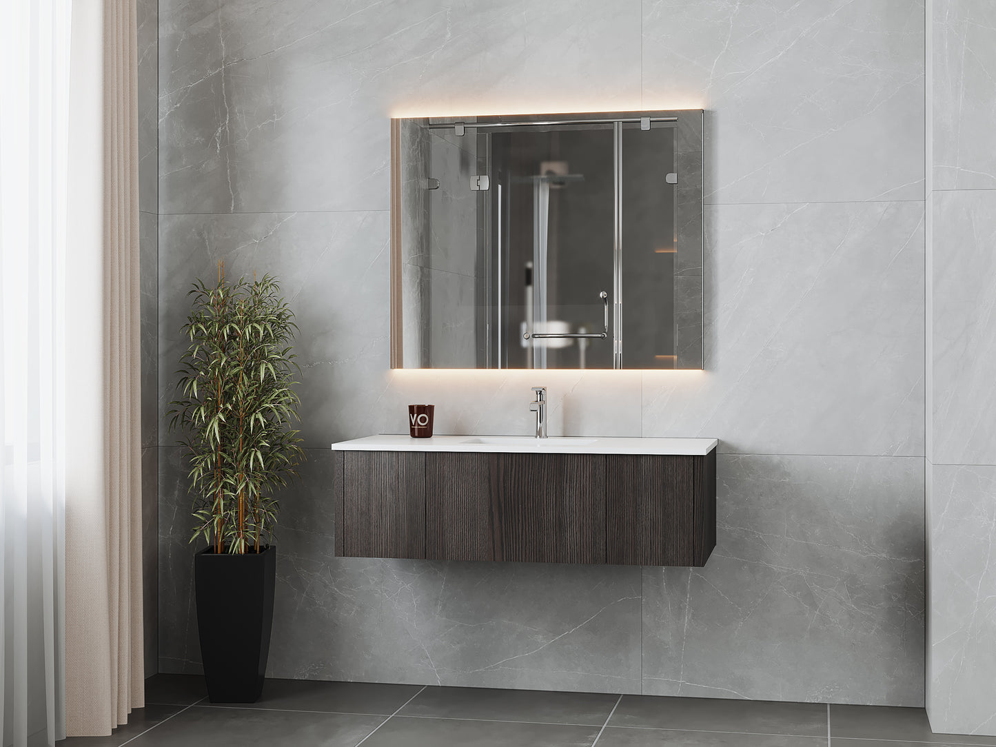 Laviva 313LGN-48CR Legno 48" Bathroom Vanity with VIVA Stone Solid Surface Countertop