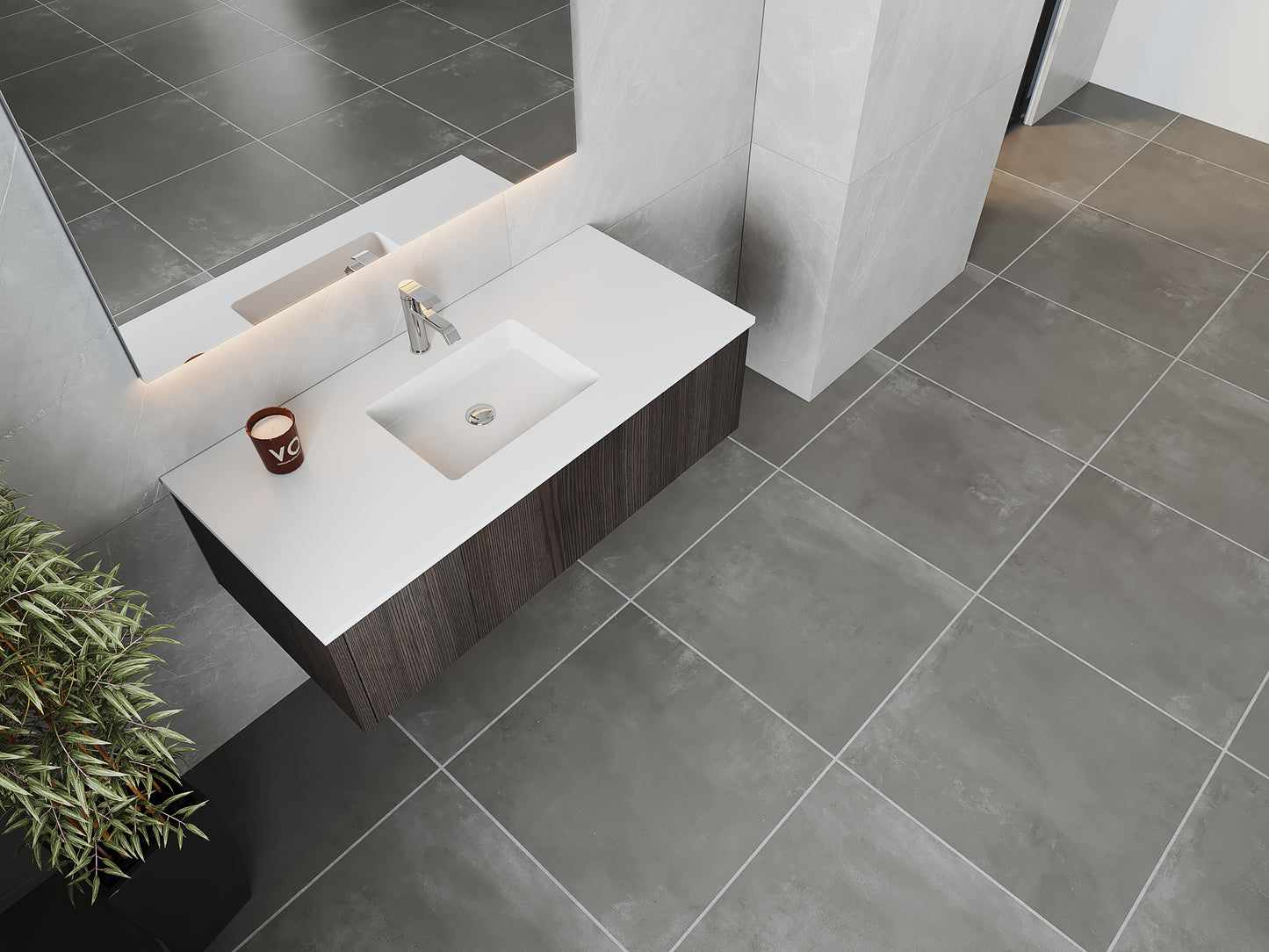 Laviva 313LGN-48CR Legno 48" Bathroom Vanity with VIVA Stone Solid Surface Countertop