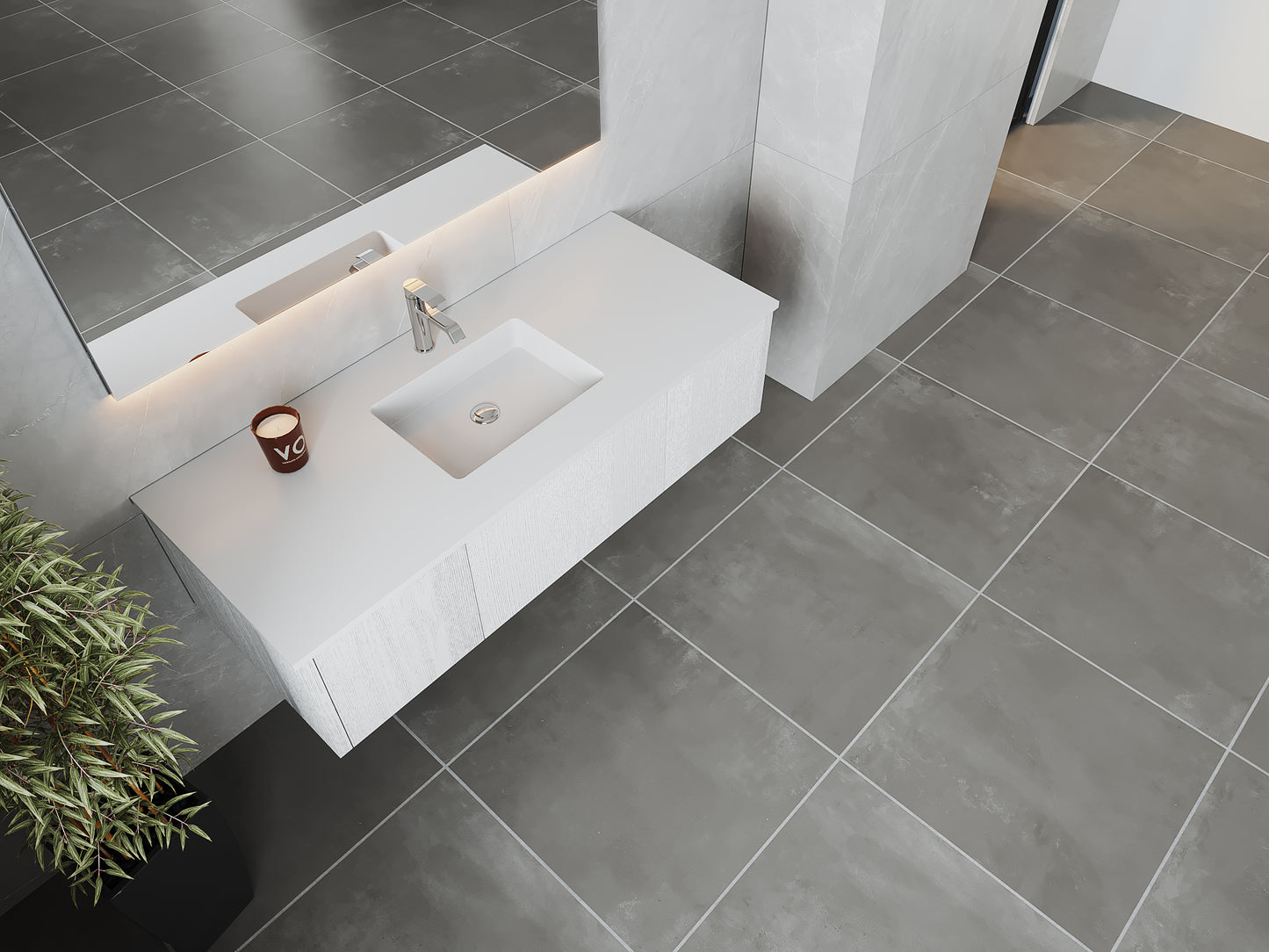 Laviva 313LGN-54AW Legno 54" Bathroom Vanity with VIVA Stone Solid Surface Countertop