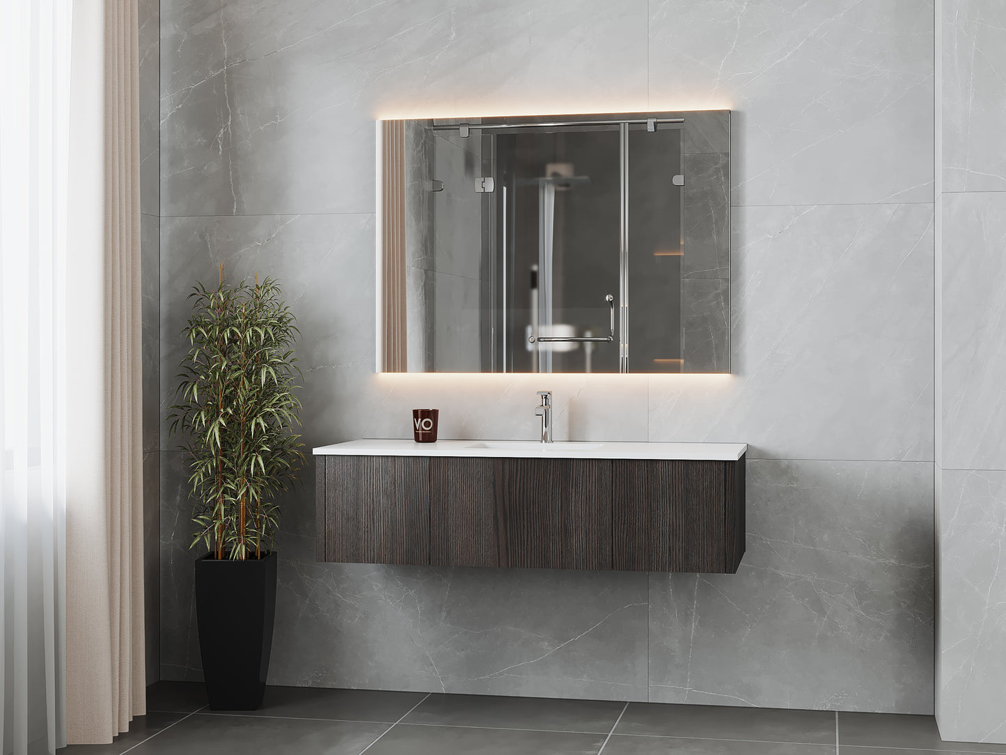 Laviva 313LGN-54CR Legno 54" Bathroom Vanity with VIVA Stone Solid Surface Countertop