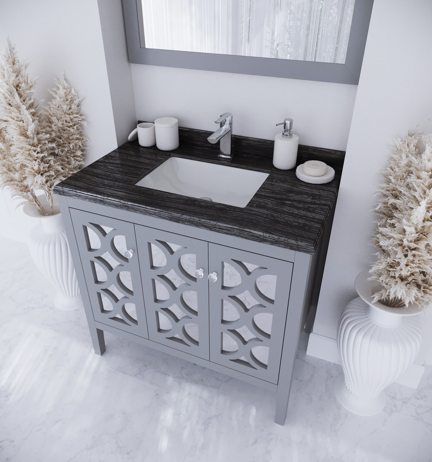 Laviva 313MKSH-36G Mediterraneo 36" Bathroom Vanity with Countertop