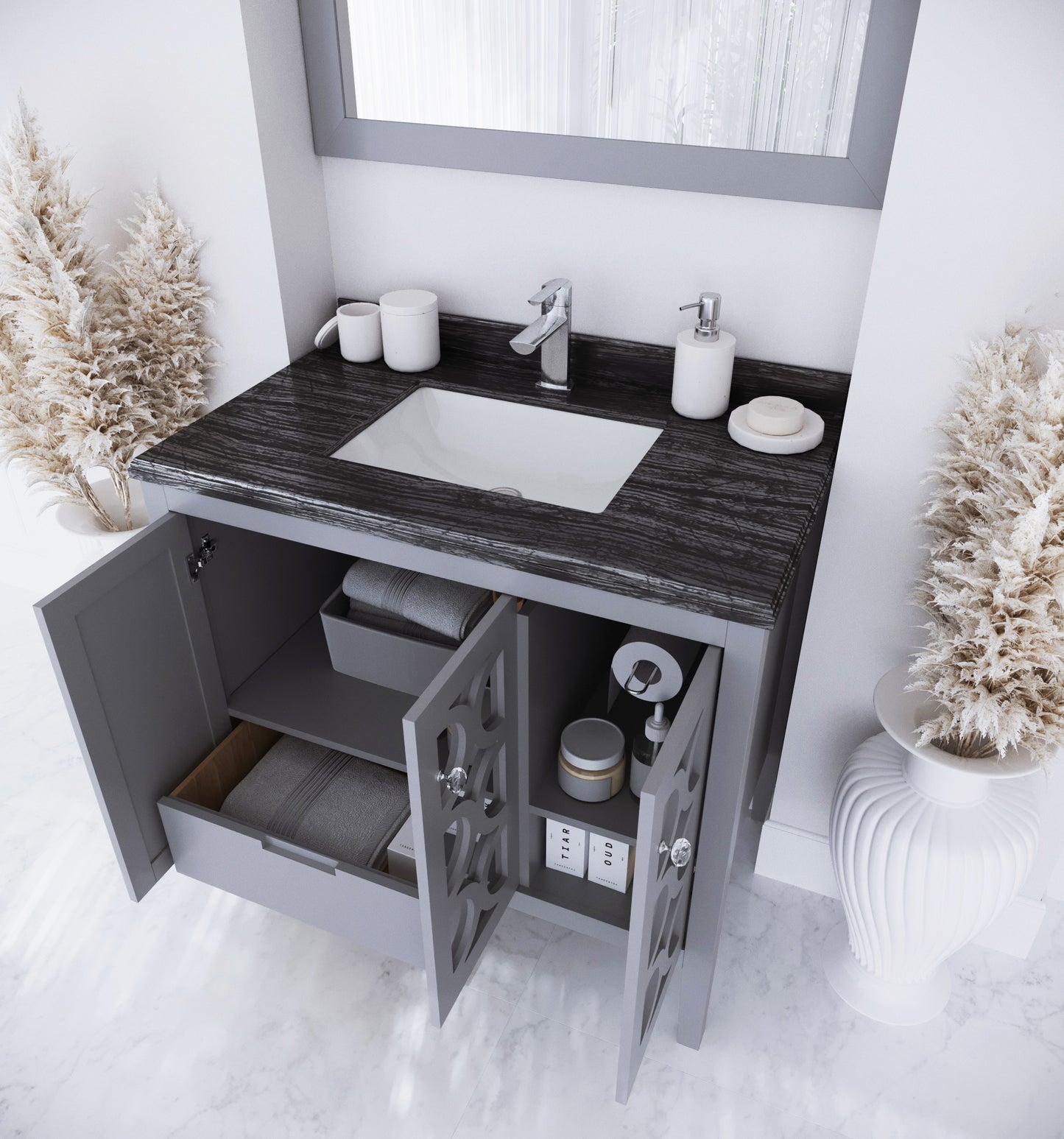 Laviva 313MKSH-36G Mediterraneo 36" Bathroom Vanity with Countertop