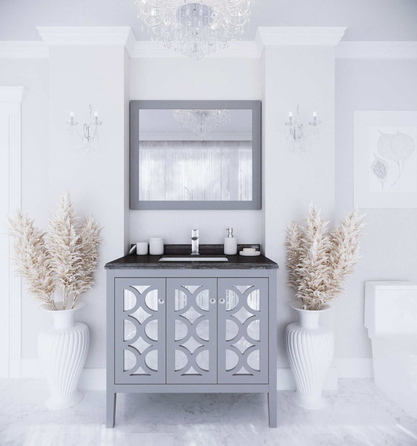Laviva 313MKSH-36G Mediterraneo 36" Bathroom Vanity with Countertop
