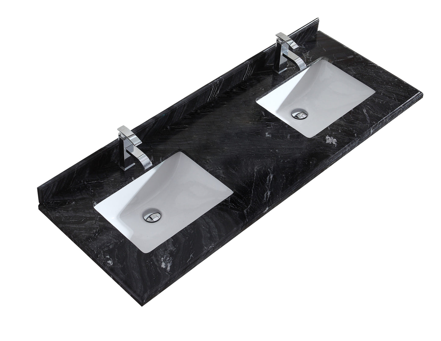 Laviva 313SQ1H-60 Forever 60" Single Hole Countertop with Double Rectangular Ceramic Sinks - Parent