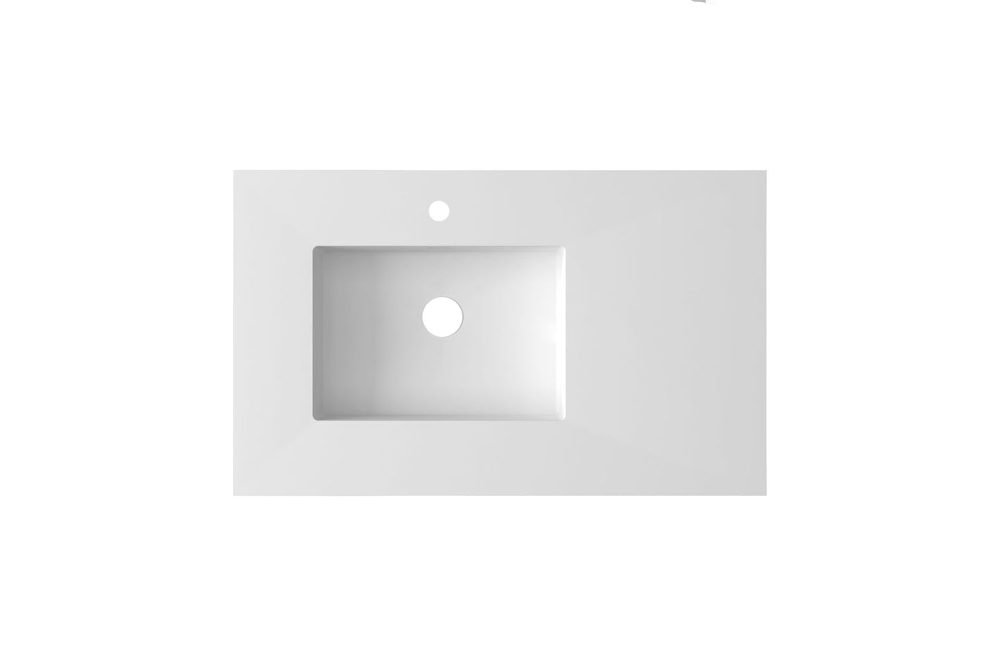 Laviva 313SQ1HSS-36L-MW Forever VIVA Stone 36" Solid Surface Countertop with Left Offset Integrated Sink