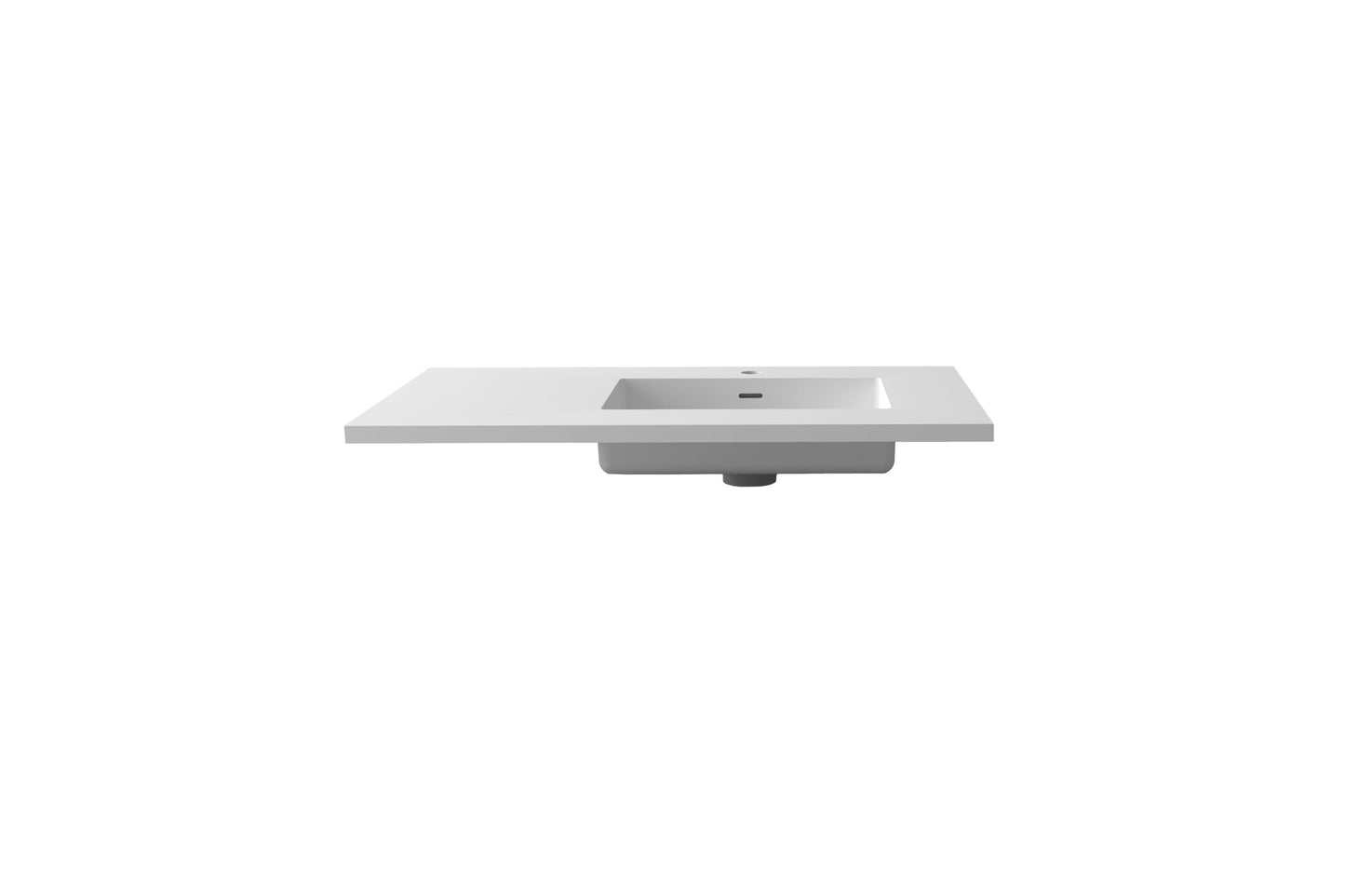 Laviva 313SQ1HSS-36R-MW Forever VIVA Stone 36" Solid Surface Countertop with Right Offset Integrated Sink