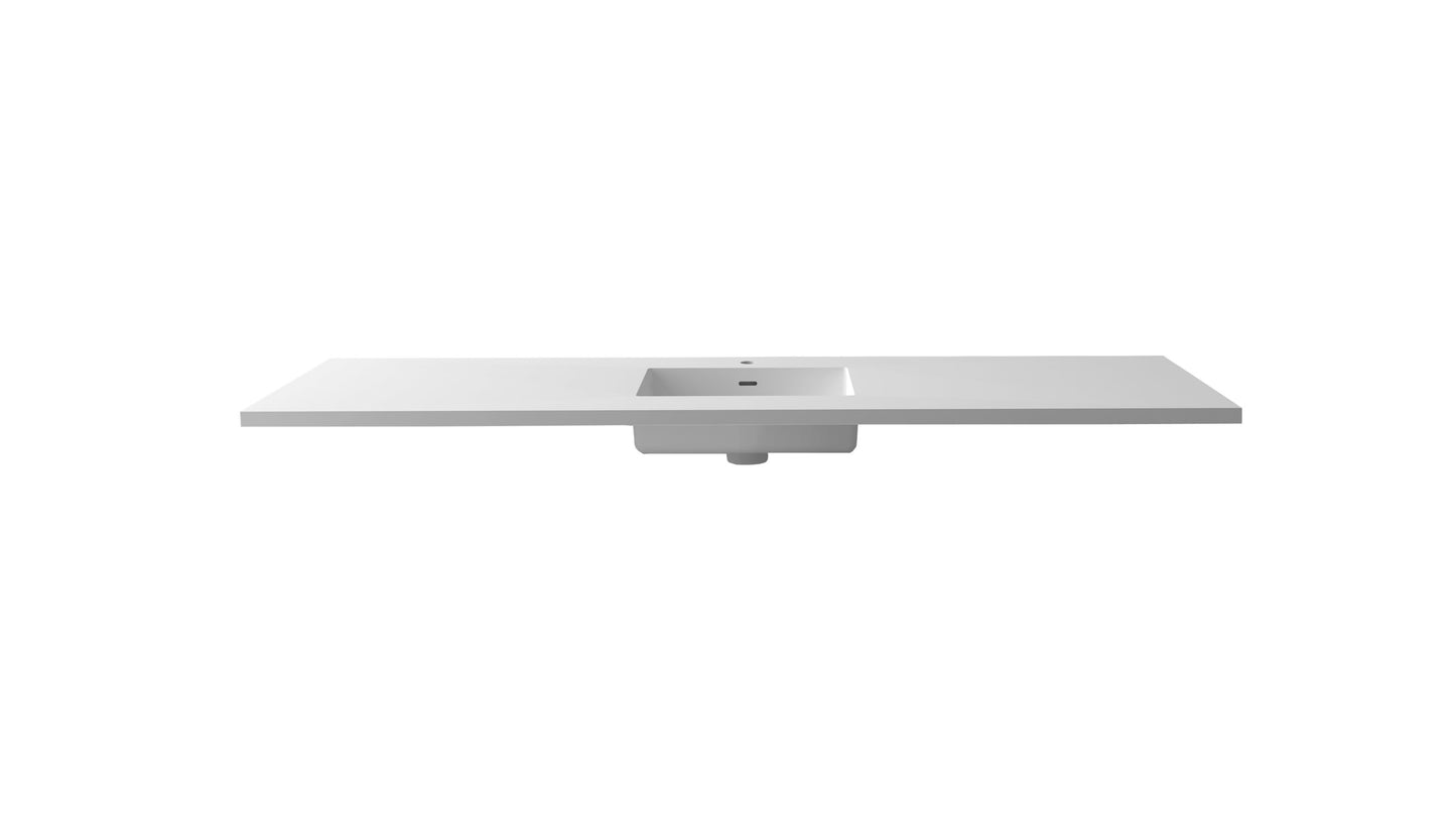 Laviva 313SQ1HSS-60C Forever VIVA Stone 60" Solid Surface Countertop with Single Integrated Sink