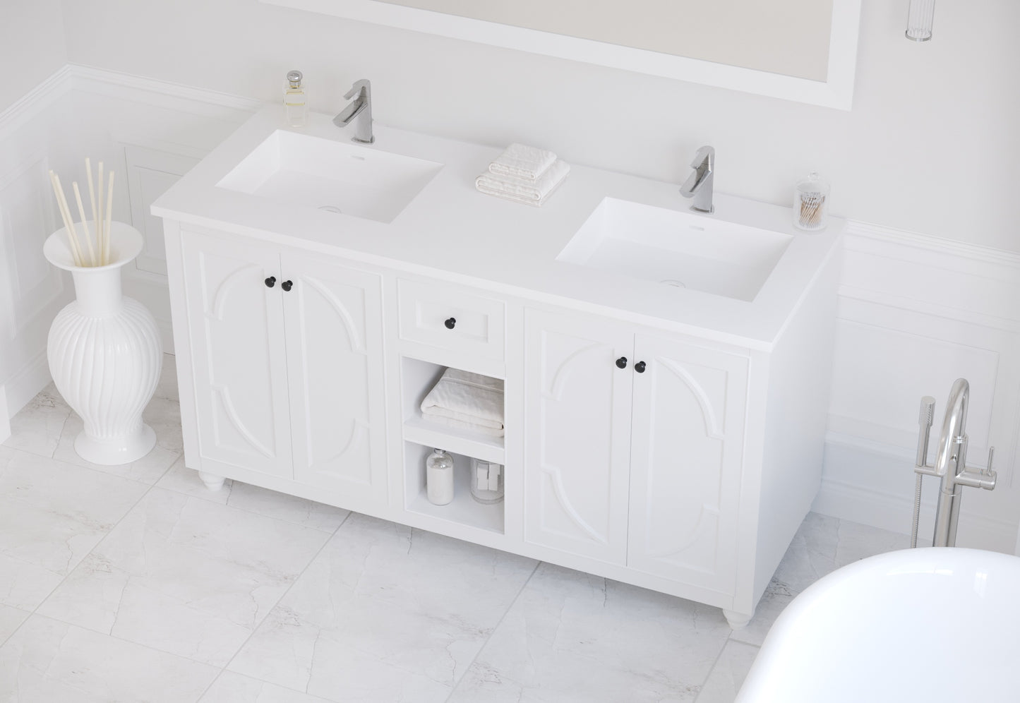 Laviva Forever VIVA Stone Solid Surface Countertop with Double Integrated Sinks