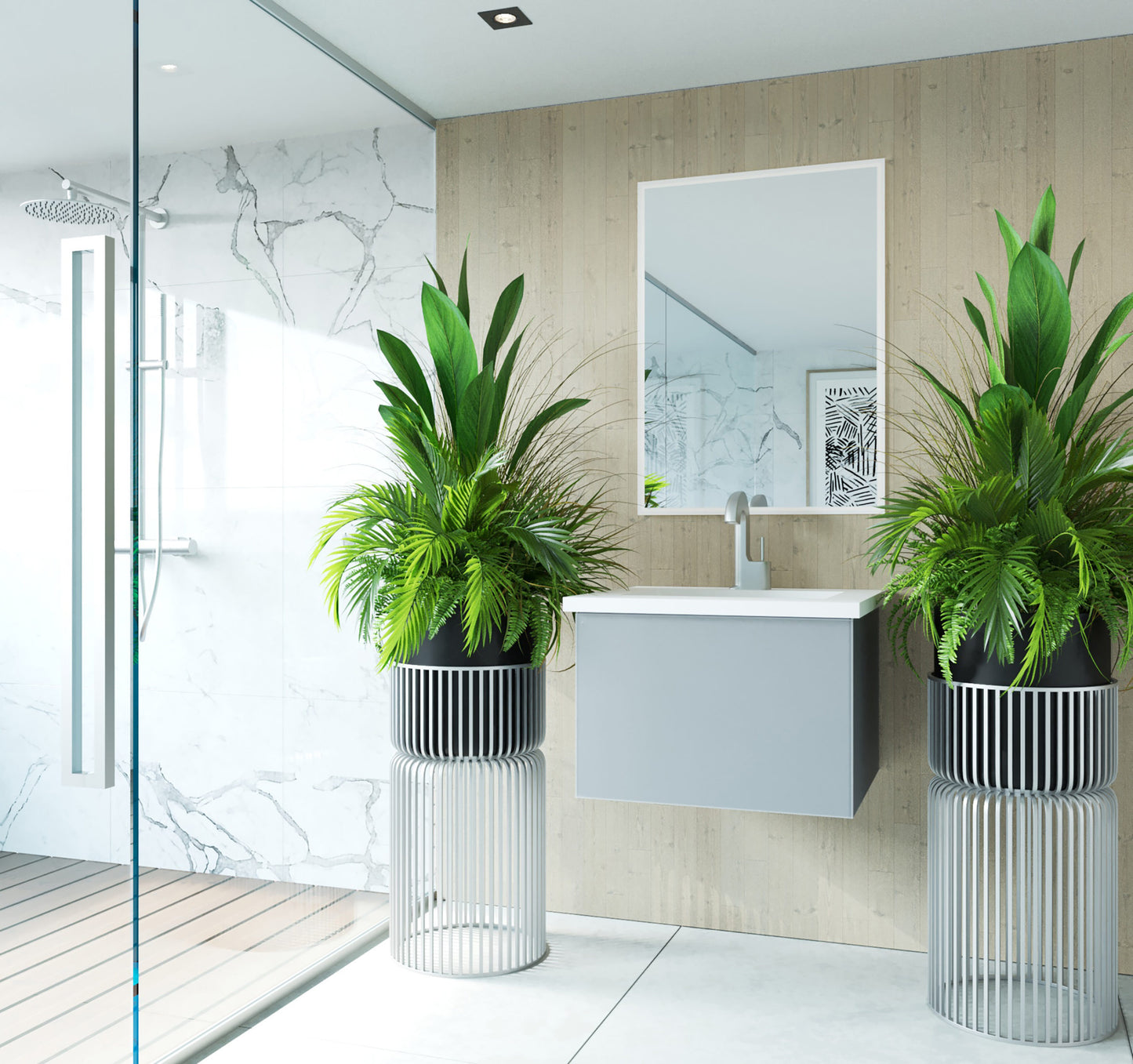 Laviva 313VTR-24FG Vitri 24" Bathroom Vanity with VIVA Stone Solid Surface Countertop