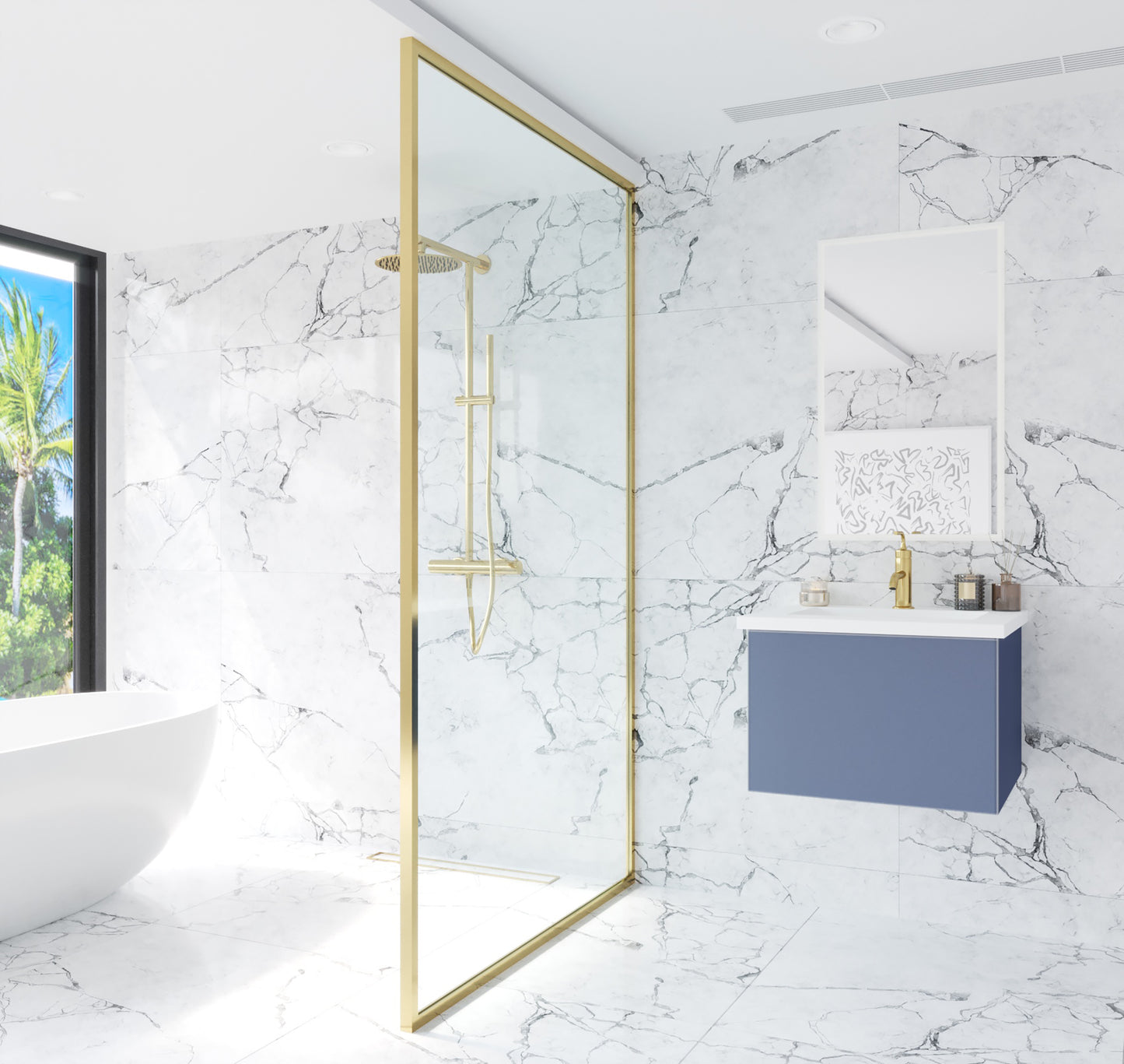 Laviva 313VTR-24NB Vitri 24" Bathroom Vanity with VIVA Stone Solid Surface Countertop