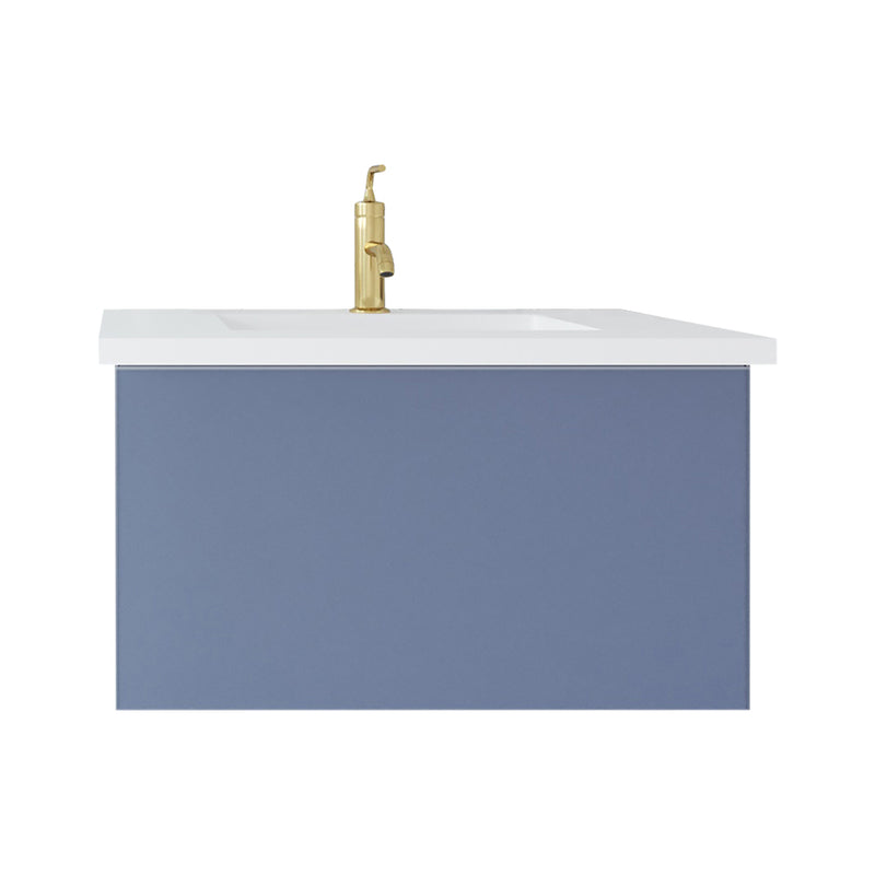 Laviva 313VTR-30NB Vitri 30" Bathroom Vanity with VIVA Stone Solid Surface Countertop
