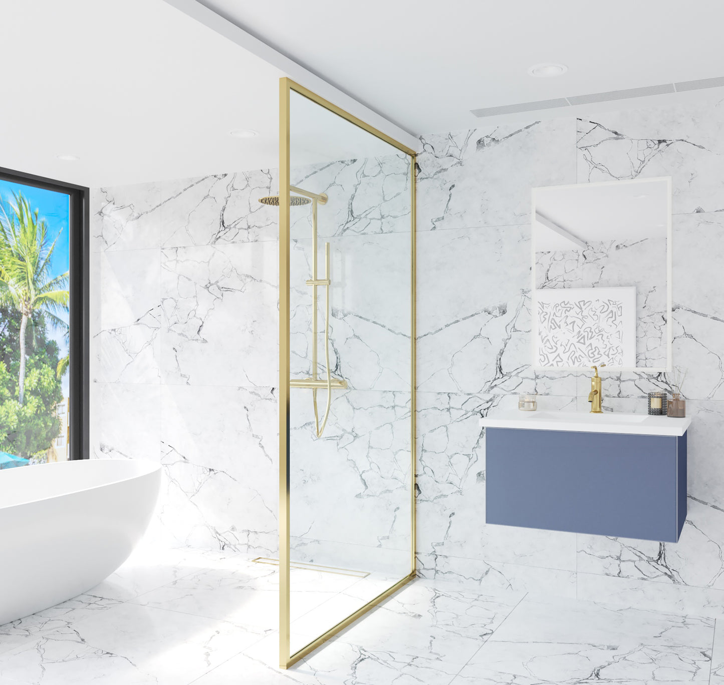 Laviva 313VTR-30NB Vitri 30" Bathroom Vanity with VIVA Stone Solid Surface Countertop