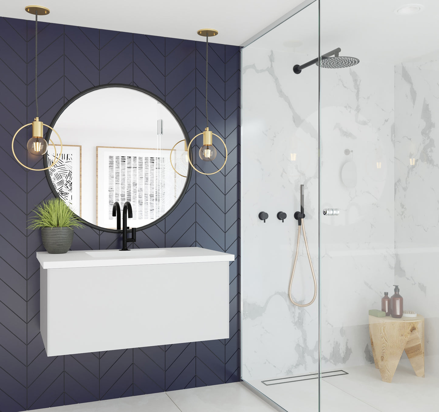 Laviva 313VTR-36CW Vitri 36" Bathroom Vanity with VIVA Stone Solid Surface Countertop