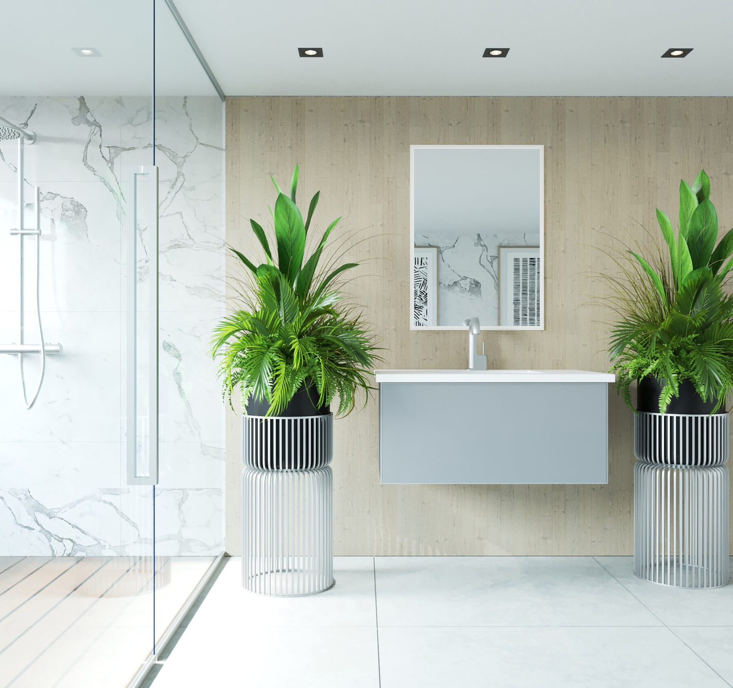 Laviva 313VTR-36FG Vitri 36" Bathroom Vanity with VIVA Stone Solid Surface Countertop