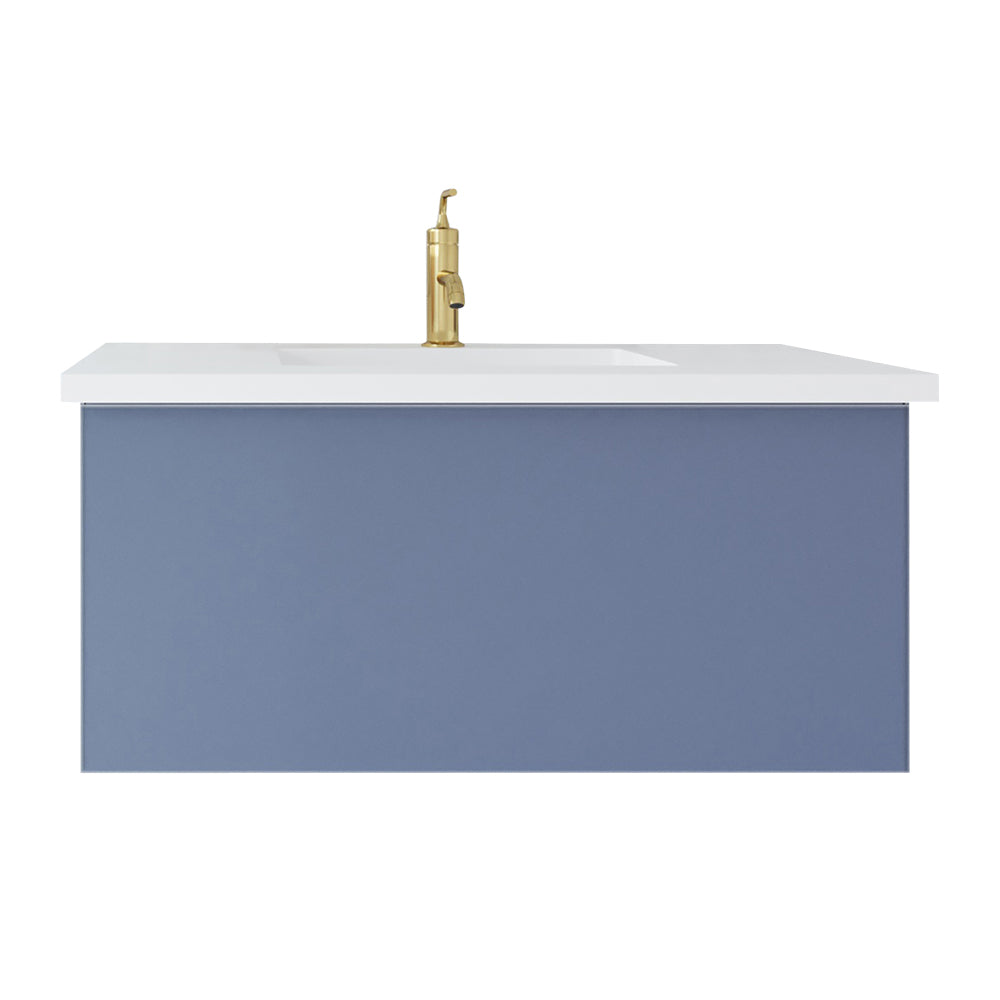 Laviva 313VTR-36NB Vitri 36" Bathroom Vanity with VIVA Stone Solid Surface Countertop