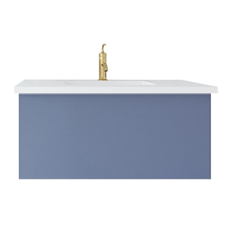 Laviva 313VTR-36NB Vitri 36" Bathroom Vanity with VIVA Stone Solid Surface Countertop
