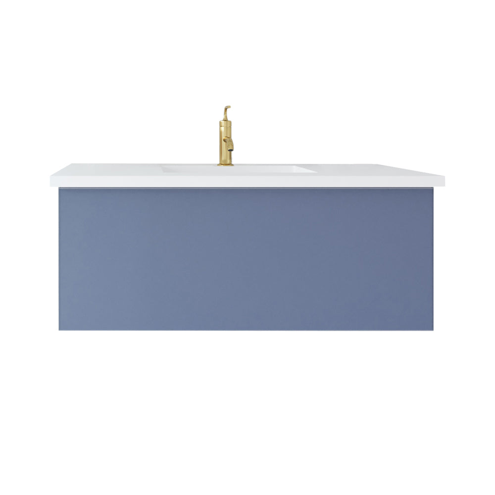 Laviva 313VTR-42NB Vitri 42" Bathroom Vanity with VIVA Stone Solid Surface Countertop