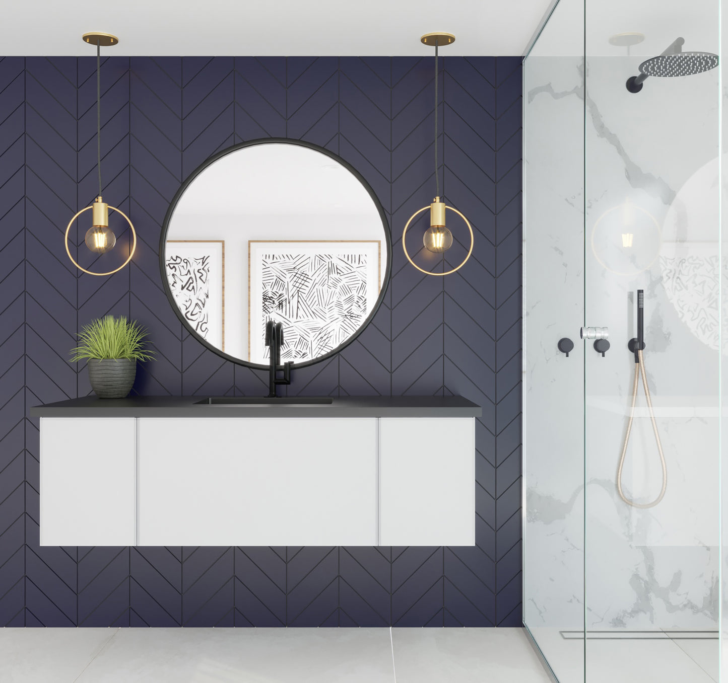 Laviva 313VTR-54 Vitri 54" Wall Hung Bathroom Vanity Cabinet