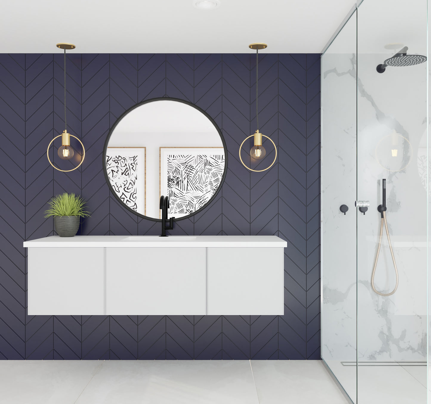 Laviva 313VTR-60CCW Vitri 60" Single Sink Bathroom Vanity with VIVA Stone Solid Surface Countertop