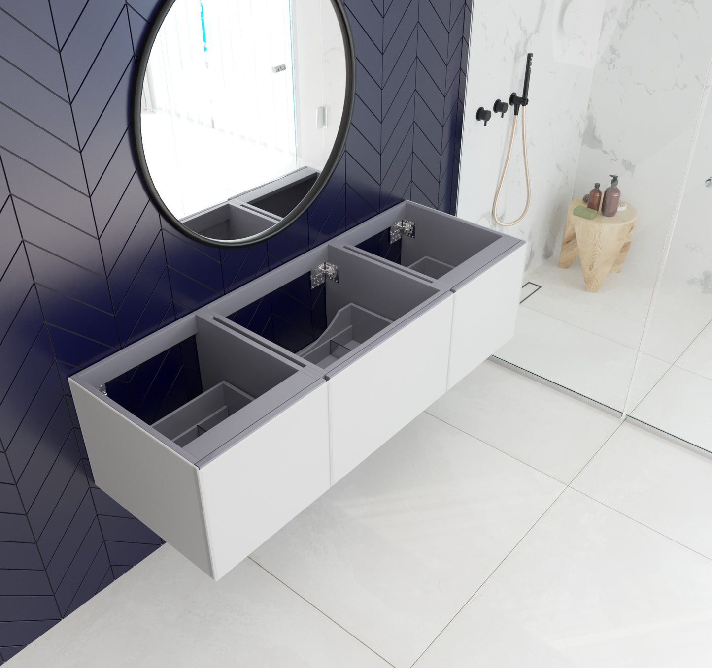 Laviva 313VTR-60C Vitri 60" Single Sink Wall Hung Bathroom Vanity Cabinet
