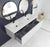 Laviva 313VTR-60DCW Vitri 60" Double Sink Bathroom Vanity with VIVA Stone Solid Surface Countertop