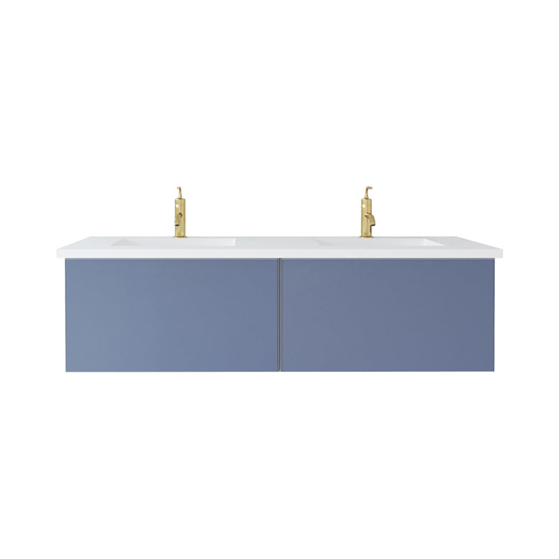 Laviva 313VTR-60DNB Vitri 60" Double Sink Bathroom Vanity with VIVA Stone Solid Surface Countertop