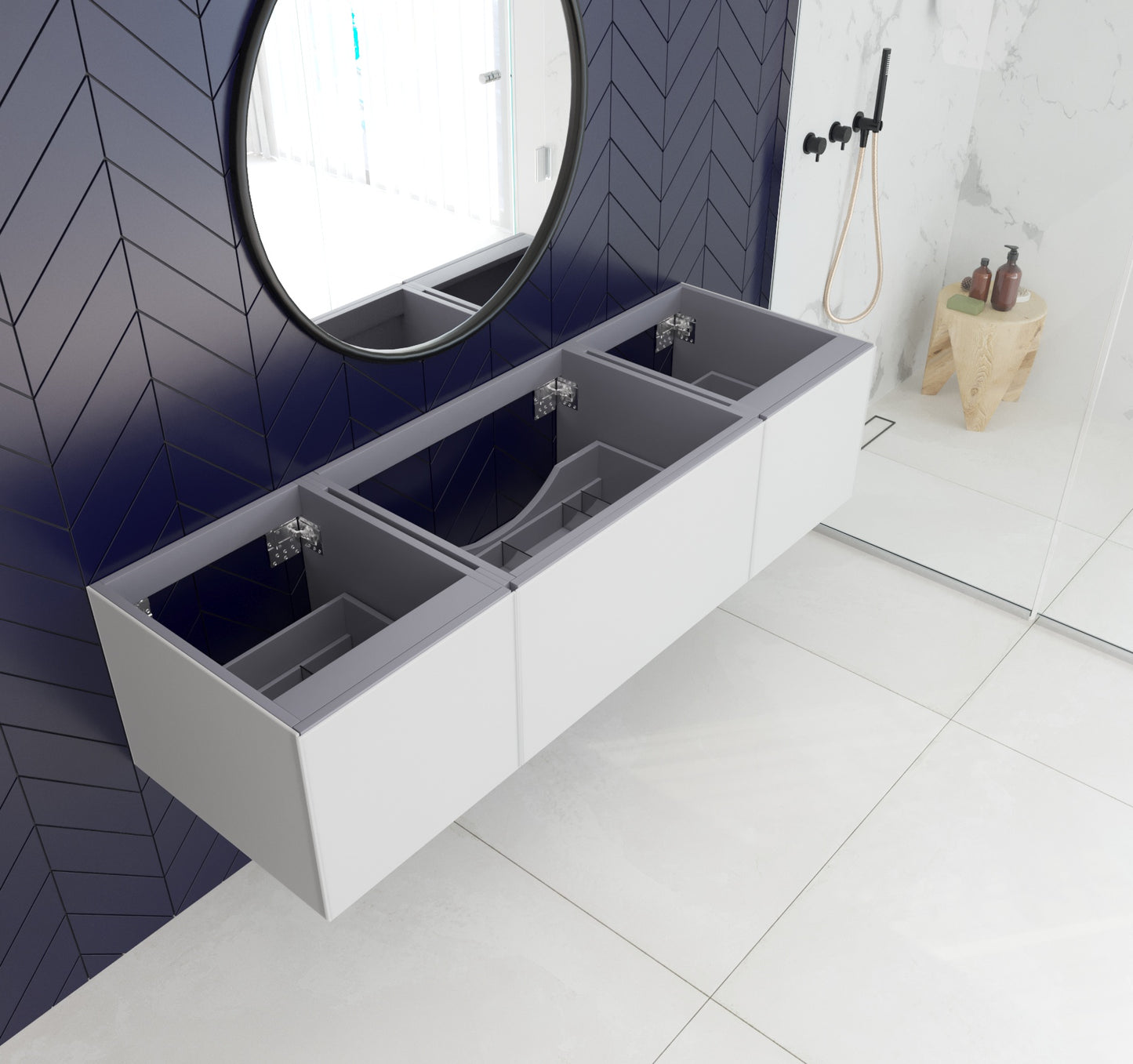 Laviva 313VTR-66 Vitri 66" Single Sink Wall Hung Bathroom Vanity Cabinet